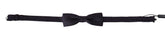 Dolce & Gabbana Gray Pattern Silk Adjustable Neck Papillon Bow Tie